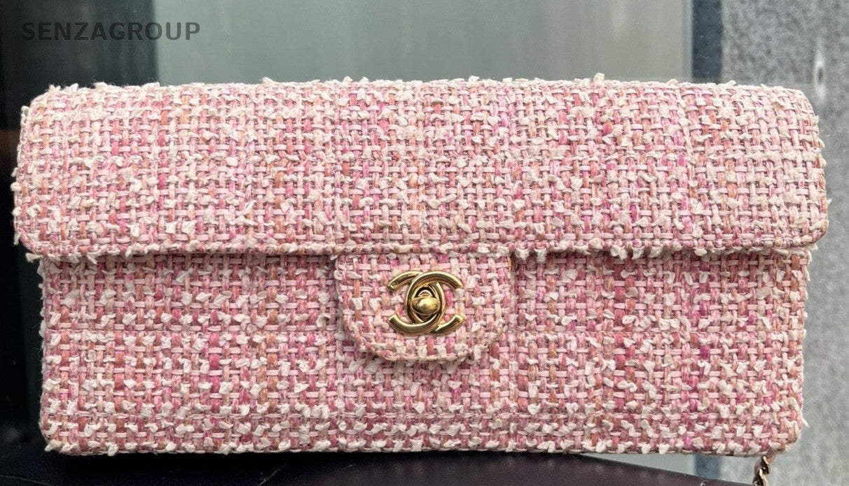 Chanel Classic Flap Chain Shoulder Bag Pink Gold Women Vintage Designer