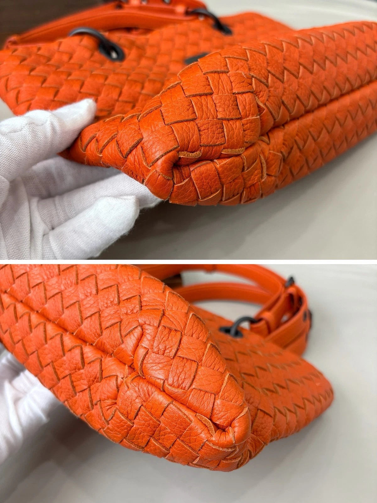 Bottega Veneta Roma Tote Mini Handbag Shoulder Bag Orange Women Classic
