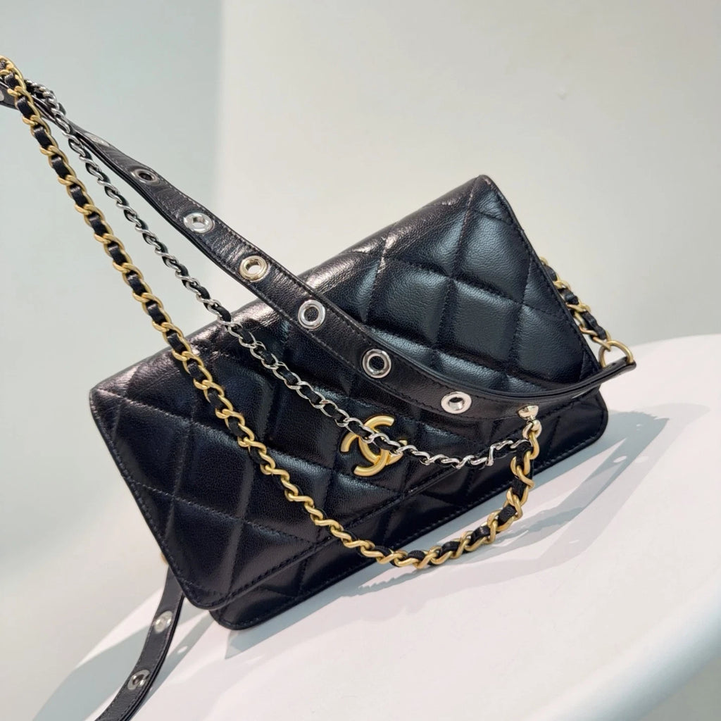 Chanel Series Wallet On Chain (WOC) Crossbody Bag Black Classic