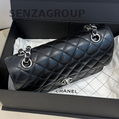 Chanel Black Silver Small CF Chain Quilted Shoulder Crossbody Bag
