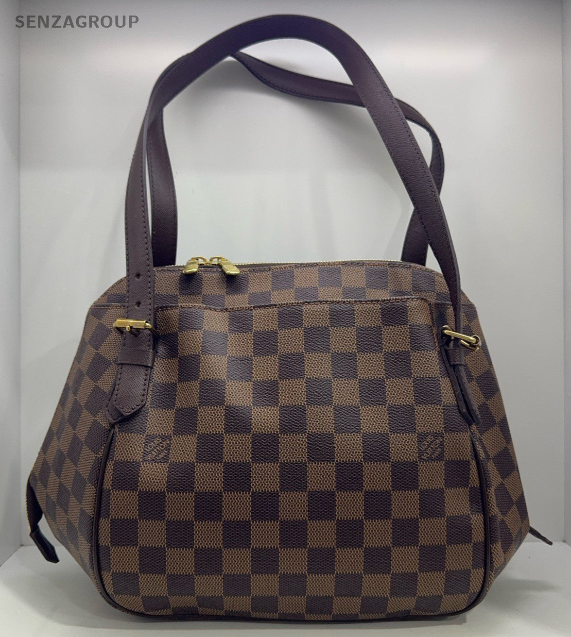 Louis Vuitton Damier Zipping Shoulder Bag Brown Gold Used Women Classic