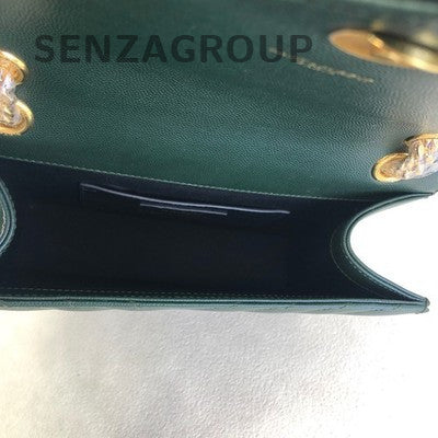 Saint Laurent Envelope Chain Bag Green Gold Hardware Classic Women's