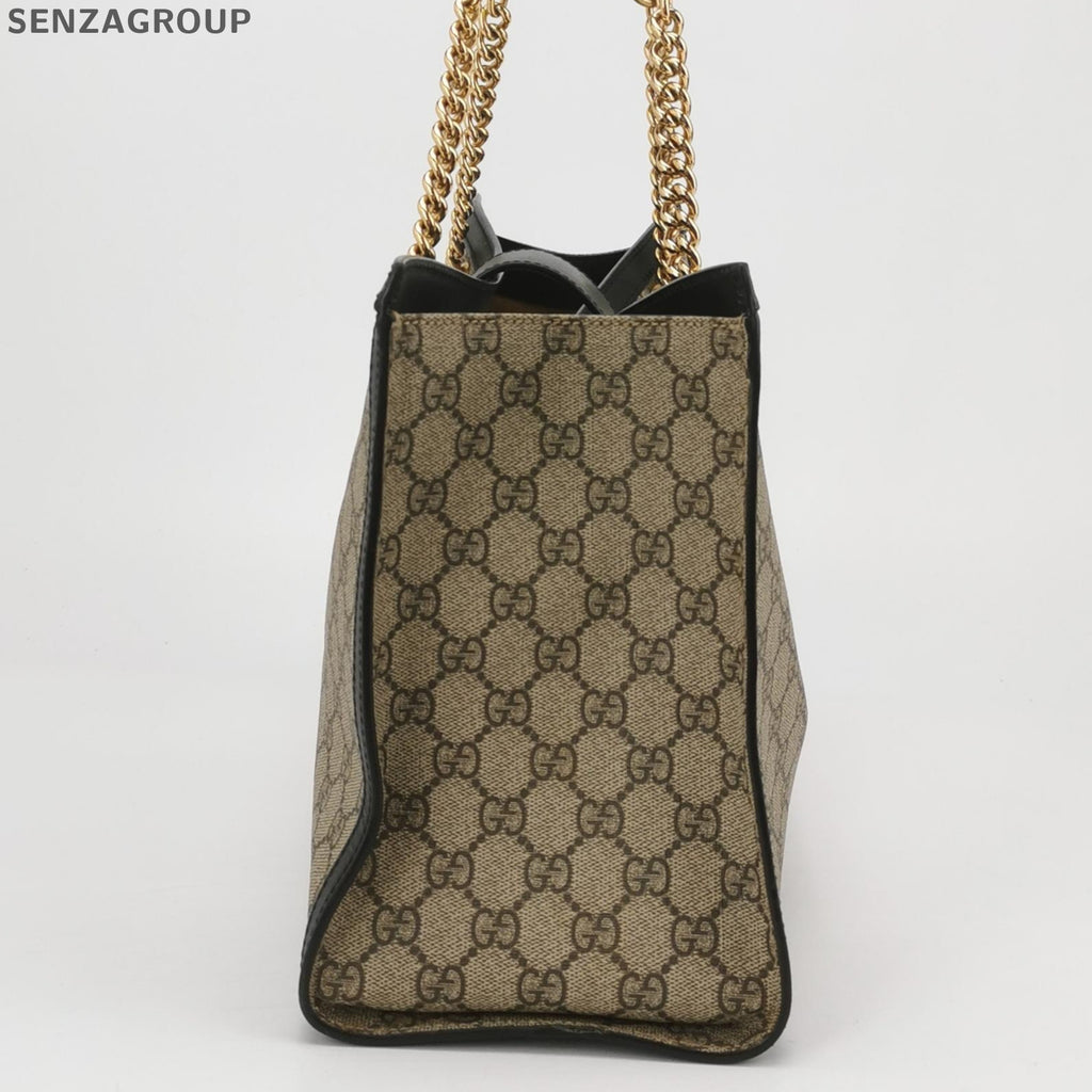 Gucci GG Supreme Canvas Chain Shoulder Bag Brown & Black Women's Classic