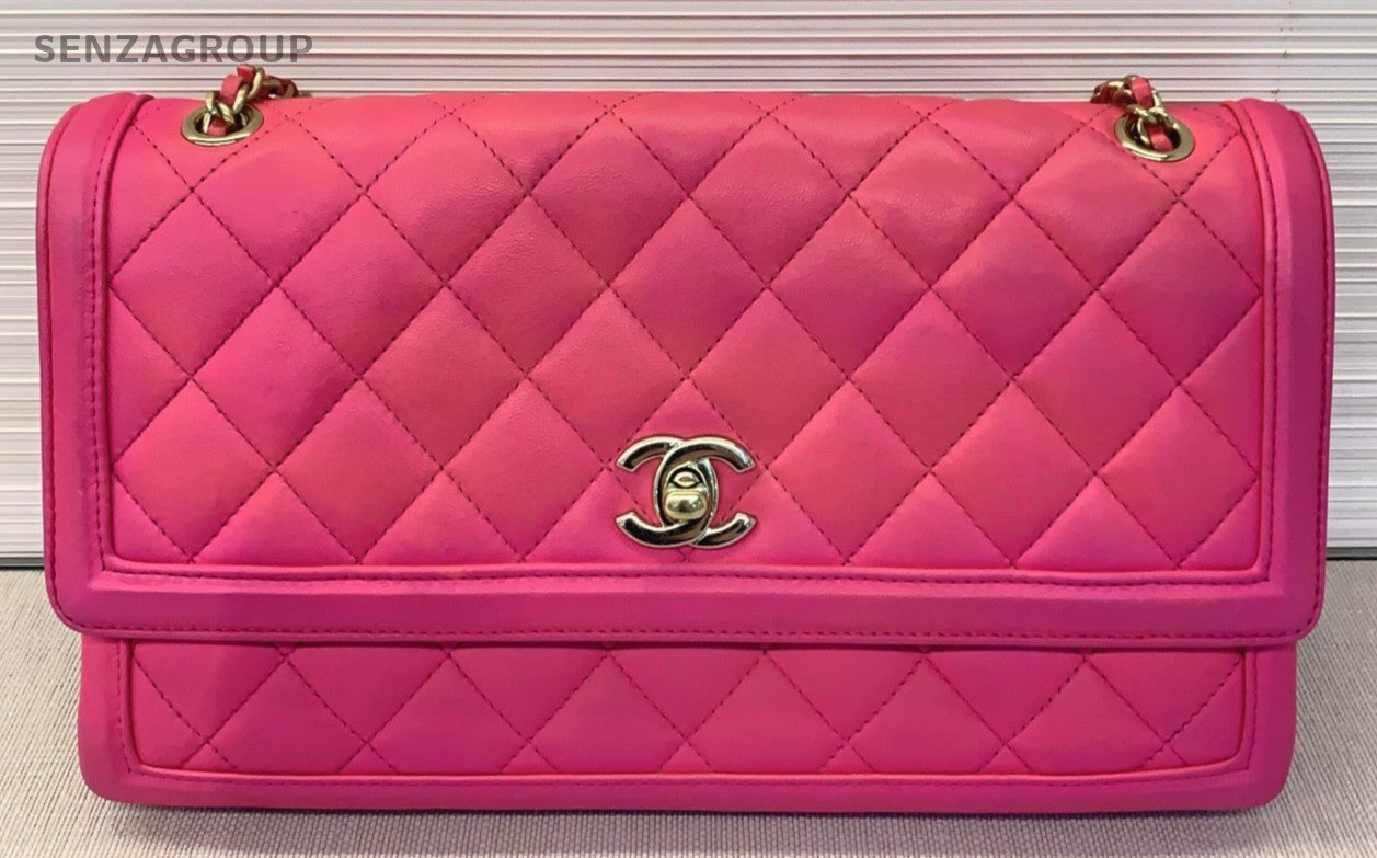 Chanel 22 Chain Shoulder Bag Crossbody Pink Gold Used Women Classic Designer