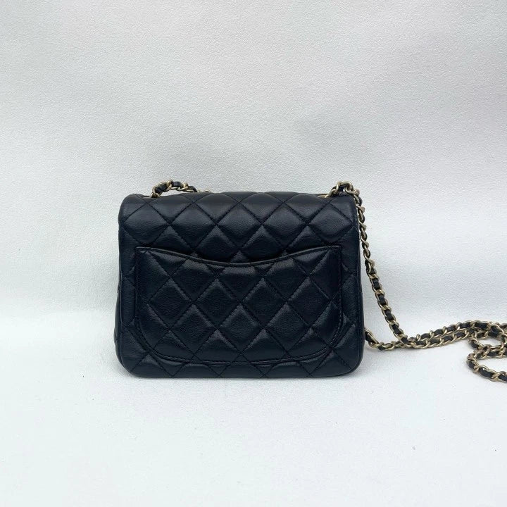 Chanel Lambskin Gold Ball Square Crossbody Bag For Women