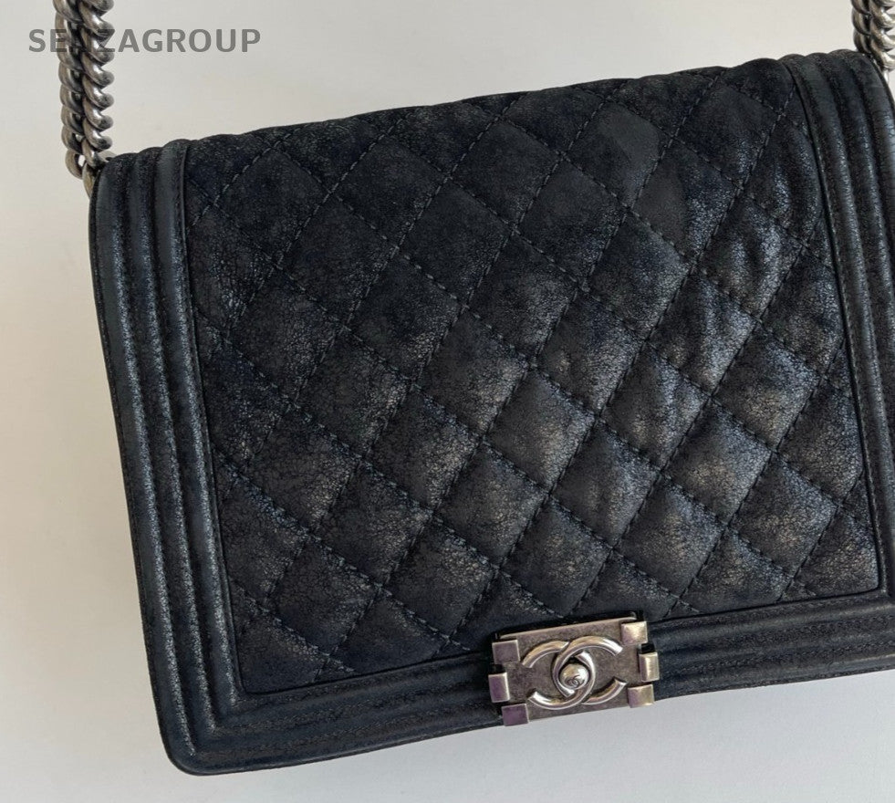 CHANEL Leboy GM CC Chain Shoulder bag Black Silver Women