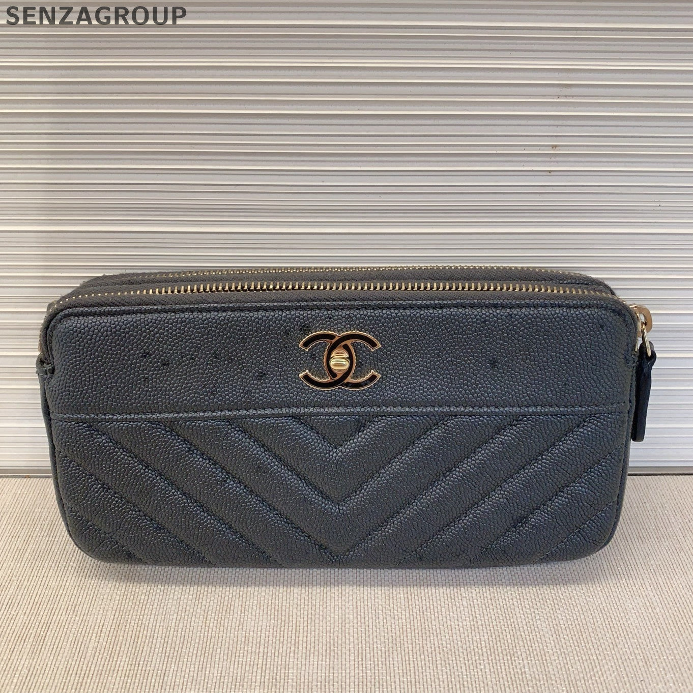 Chanel Quilted Calfskin Phone Crossbody Bag Black Gold Women Classic