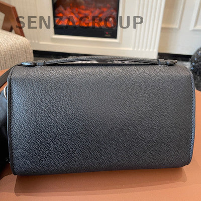 Louis Vuitton Lockme Leather Tote Shoulder Bag Black Silver Women Classic