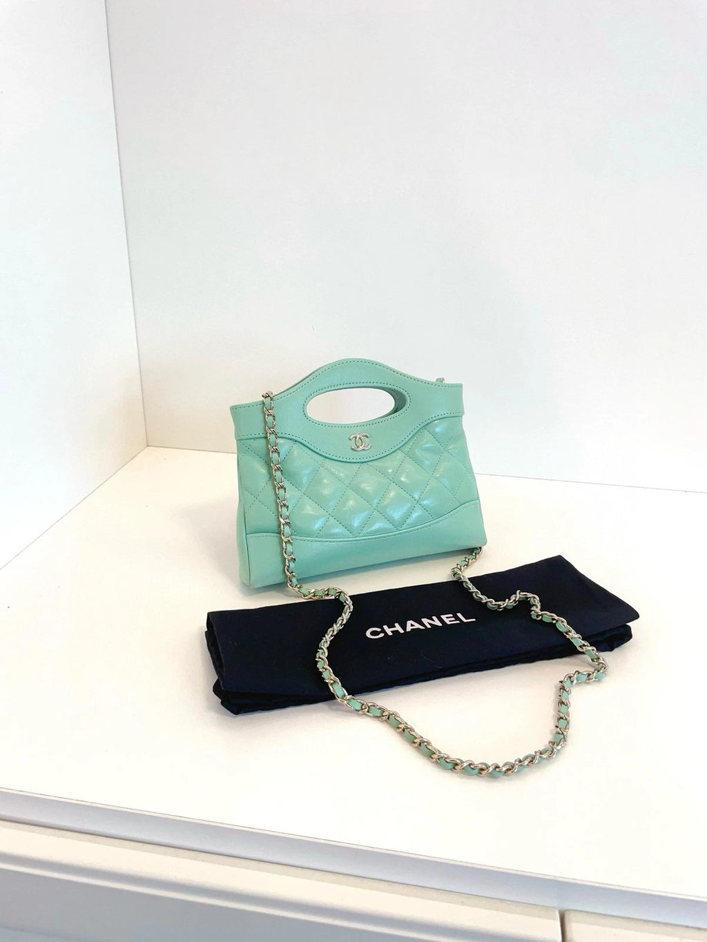 Chanel 31bag Nano Mint Green Tote Bag For Women