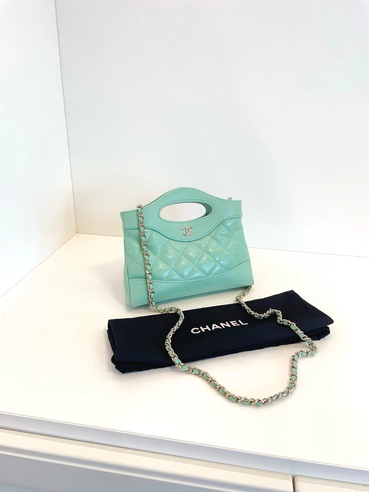 Chanel 31bag Nano Mint Green Tote Bag For Women