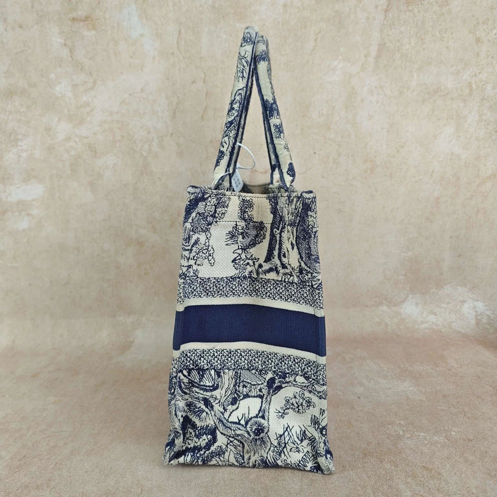 Dior Embroidered Canvas Medium Book Tote Handbag For Women