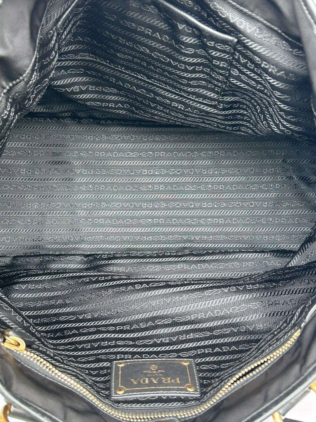 Prada Tote Black Top Handle Shoulder Crossbody Bag Gold Hardware Women