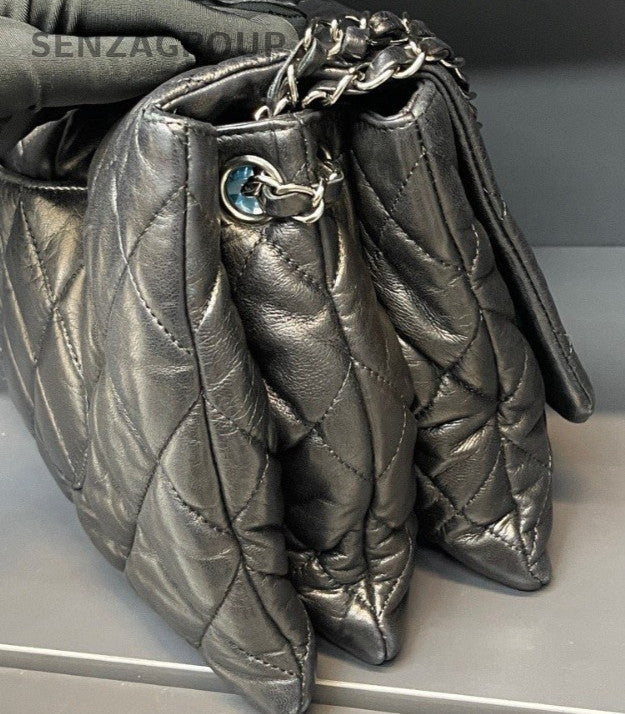 Chanel Classic Flap Chain Shoulder Bag Crossbody Black Silver Women Designer