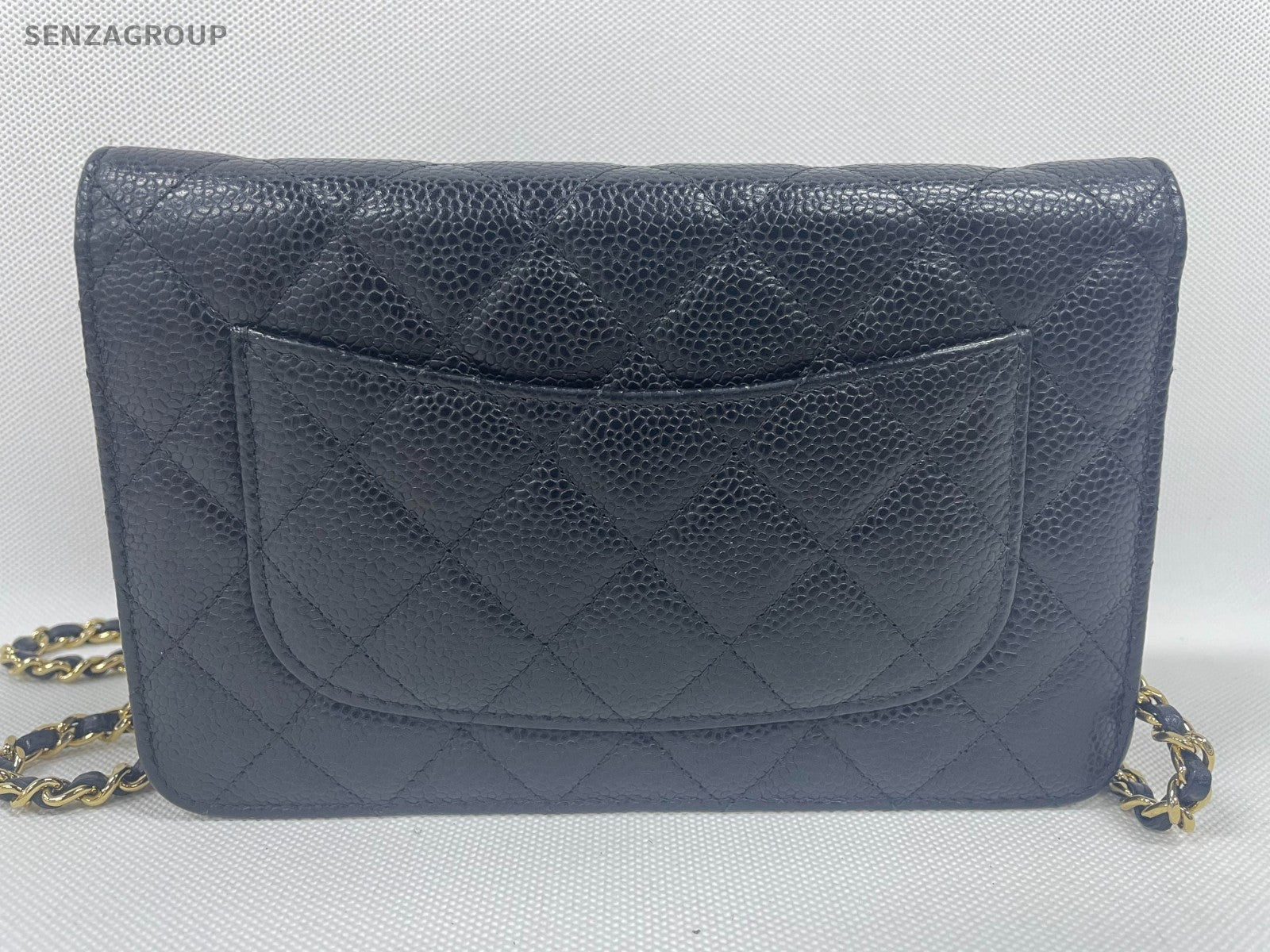 SJ0001 Chanel Classic Flap Wallet on Chain in Quilted Caviar Leather