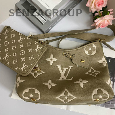 Louis Vuitton Small Carryall Green Gold Shoulder Crossbody Bag Women Fashion