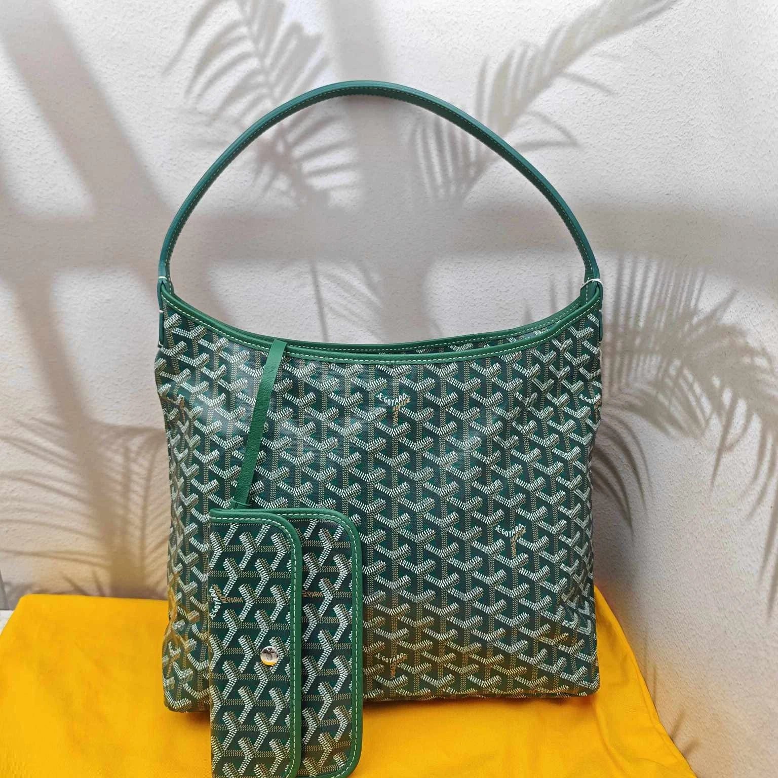 Goyard Green Monogram Canvas Hobo Tote Bag For Women