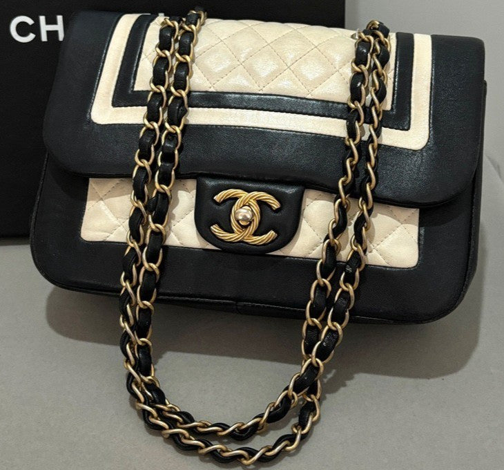 CHANEL Classic Flap Chain CC Shoulder bag Panda Color Women