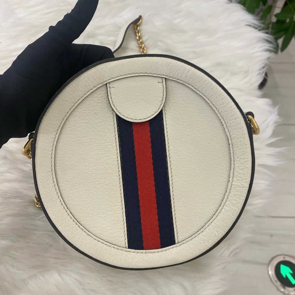 Gucci Marmont Gold White Shoulder Bag Chain Bag Excellent