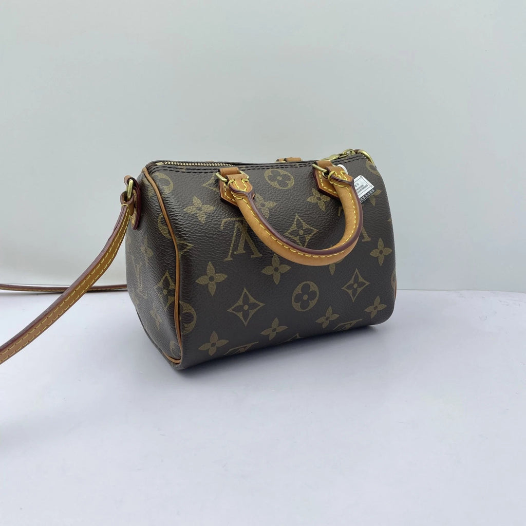 Louis Vuitton Canvas Speedy Nano Crossbody Handbag For Women