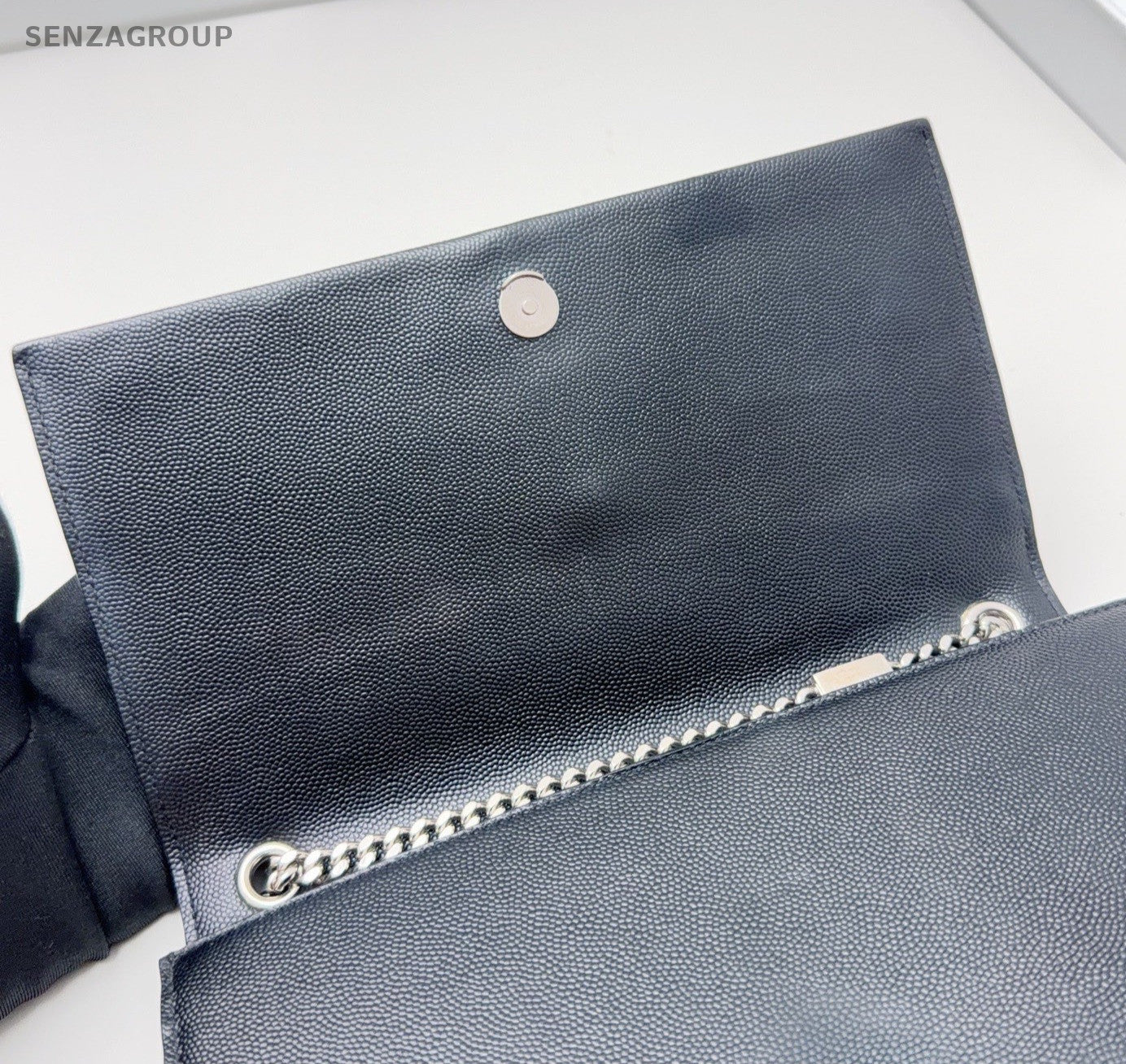 Saint Laurent Kate Chain Crossbody Shoulder Bag Black Silver Women Classic