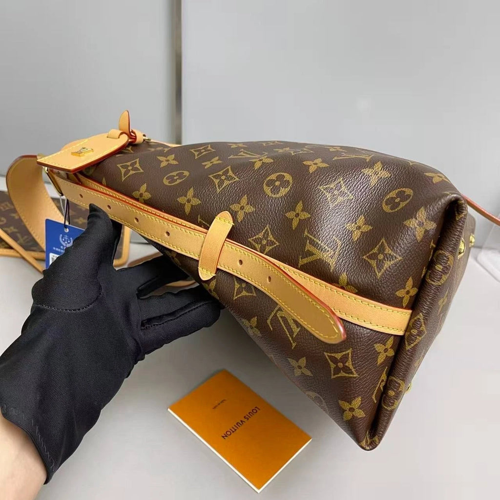 Louis Vuitton Carryall Monogram Brown Shoulder Bag Excellent