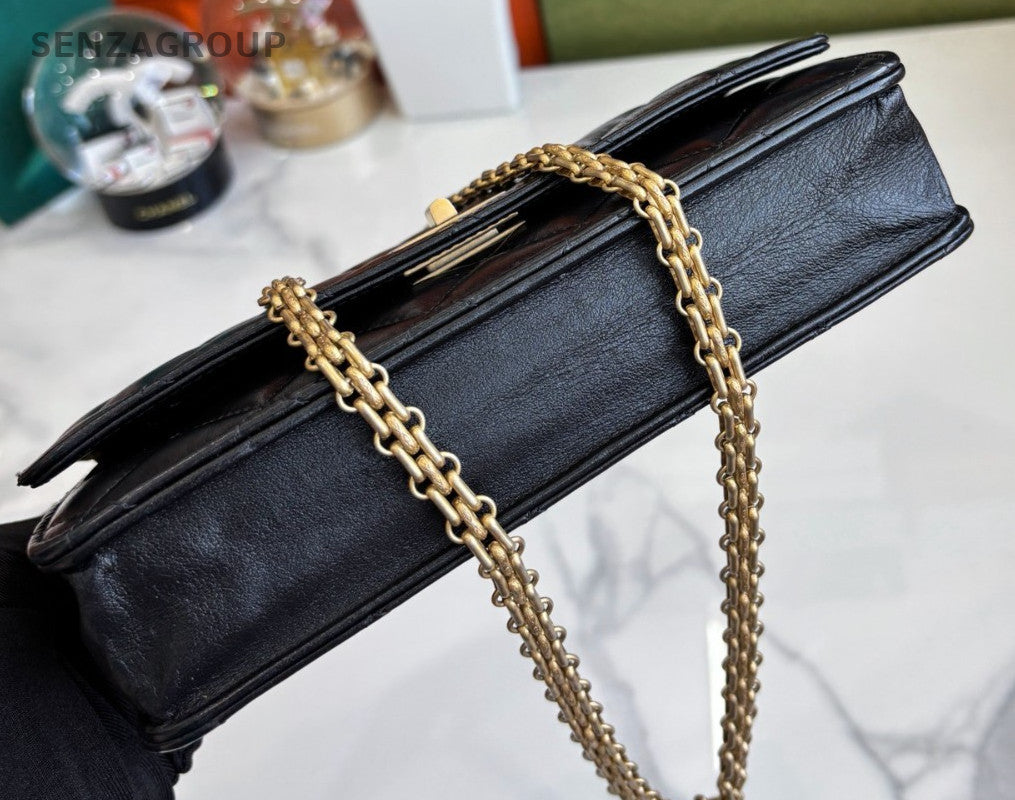 CHANEL 2.55 Black gold woc Shoulderbag Crossbody