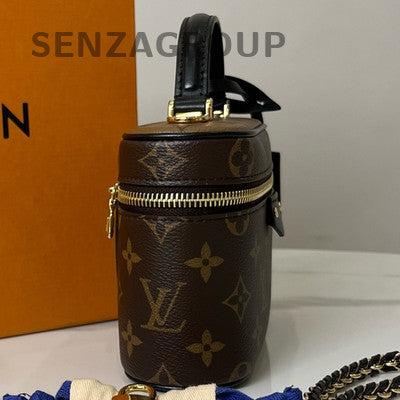 Louis Vuitton Vanity Chain Pouch Brown Cosmetic Bag Women's Shoulder Bag