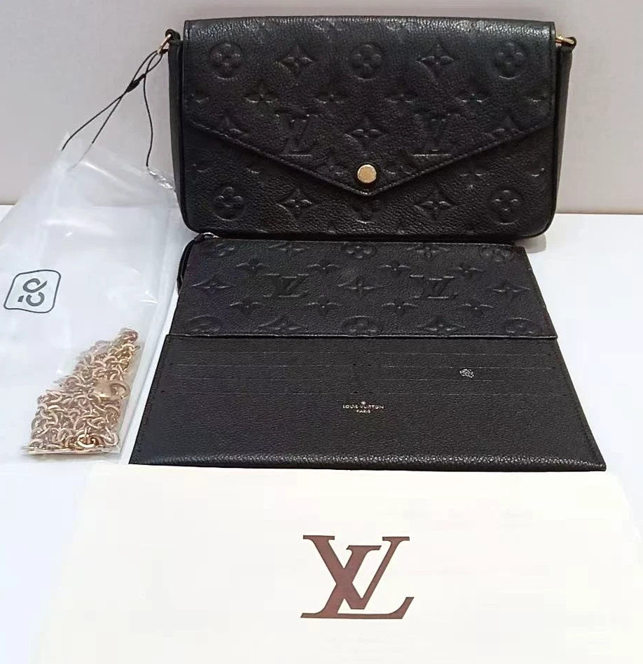 Louis Vuitton Pochette Felicie Monogram Chain Shoulder Bag Crossbody Women