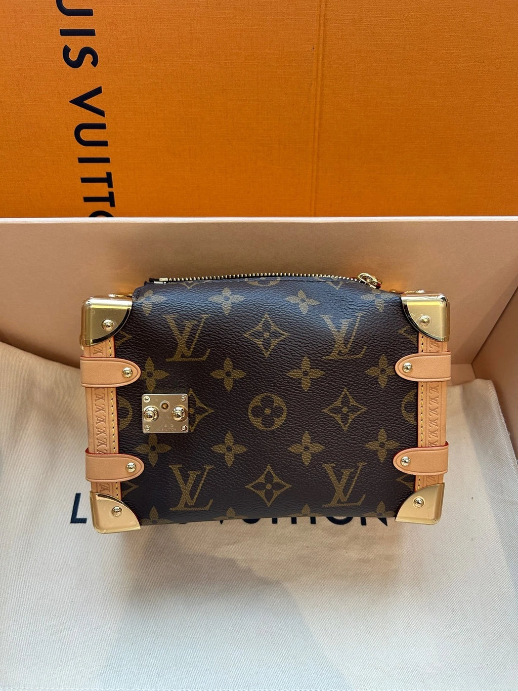 Louis Vuitton Leather Small Box Shoulder Bag For Women
