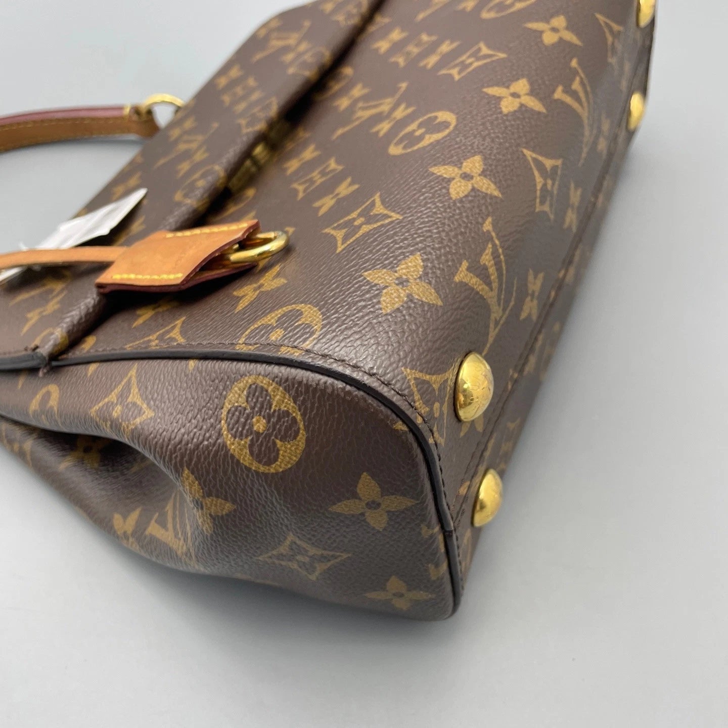 Louis Vuitton Monogram BB Top Handle Crossbody Bag Brown Gold Women Classic
