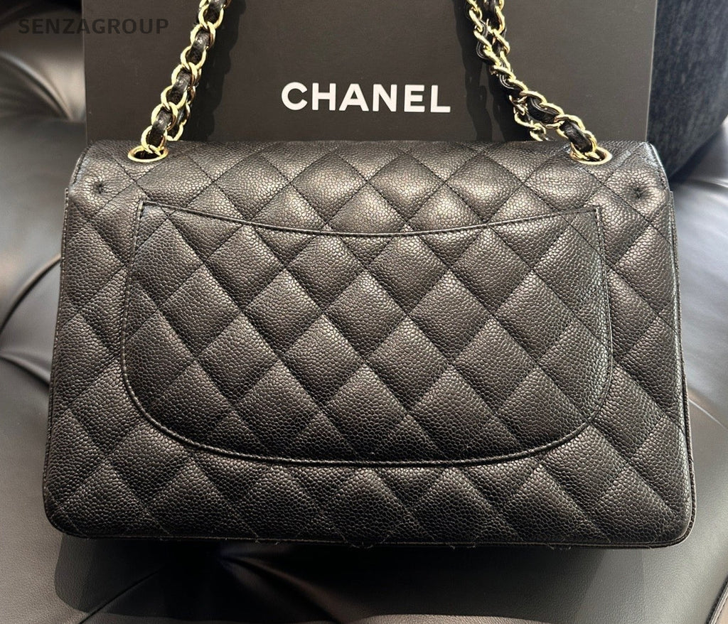 Chanel Classic Flap Jumbo GM Calfskin Chain Shoulder Bag Crossbody Women Fashion