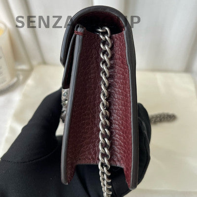 Gucci Dionysus Mini Chain Bag Red Silver Hardware Classic Women's