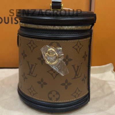 Louis Vuitton Cannes Monogram Bucket Bag Brown Gold Women's Handbag