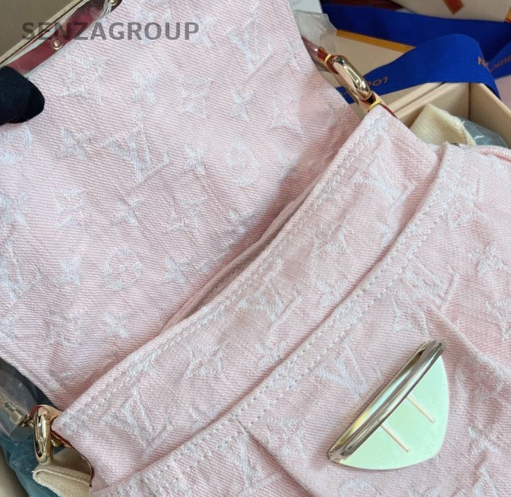 Louis Vuitton SUNSET Shoulder Bag Pink Gold Used Women Designer