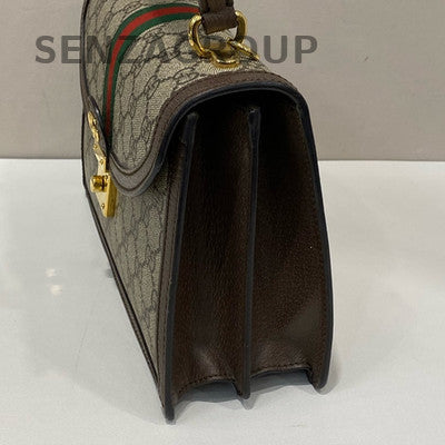 Gucci Ophidia Messenger Bag Brown Gold Women's Shoulder Handbag