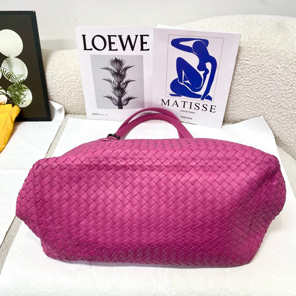 Bottega Veneta Pink Woven Tote Handbag For Women