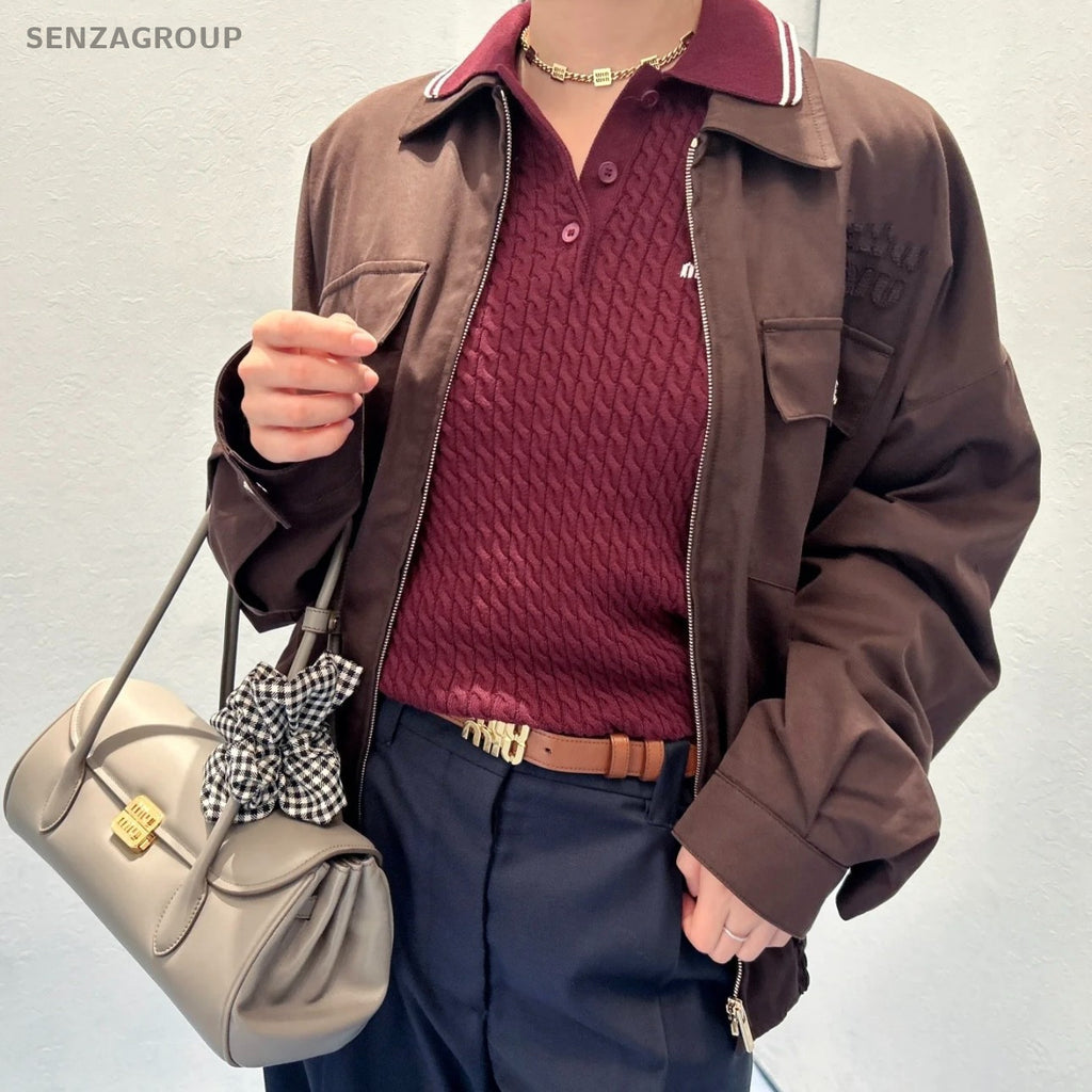 Miumiu Hobo Elephant Gray Top Handle Shoulder Handbag Women Brand NEW