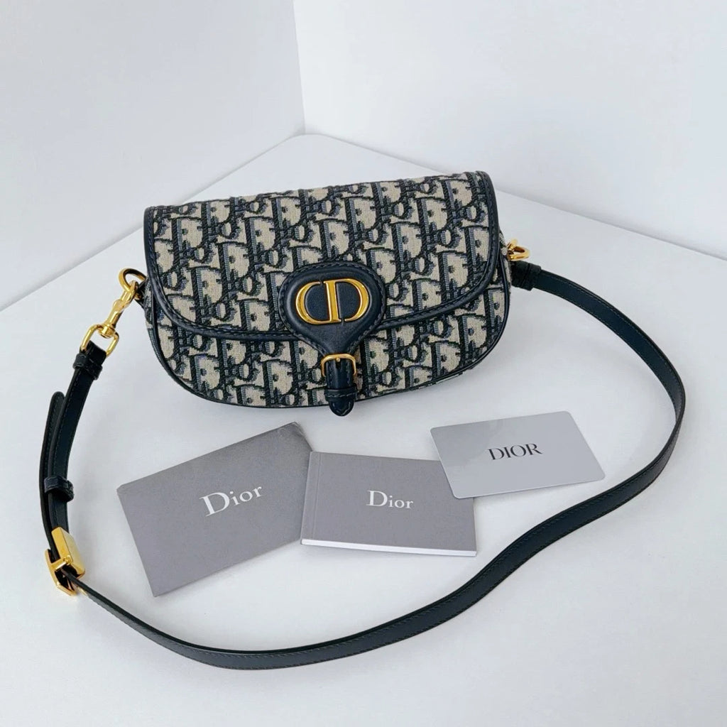 Excellent Christian Dior Bobby East West Oblique Canvas Shoulder Bag Crossbody