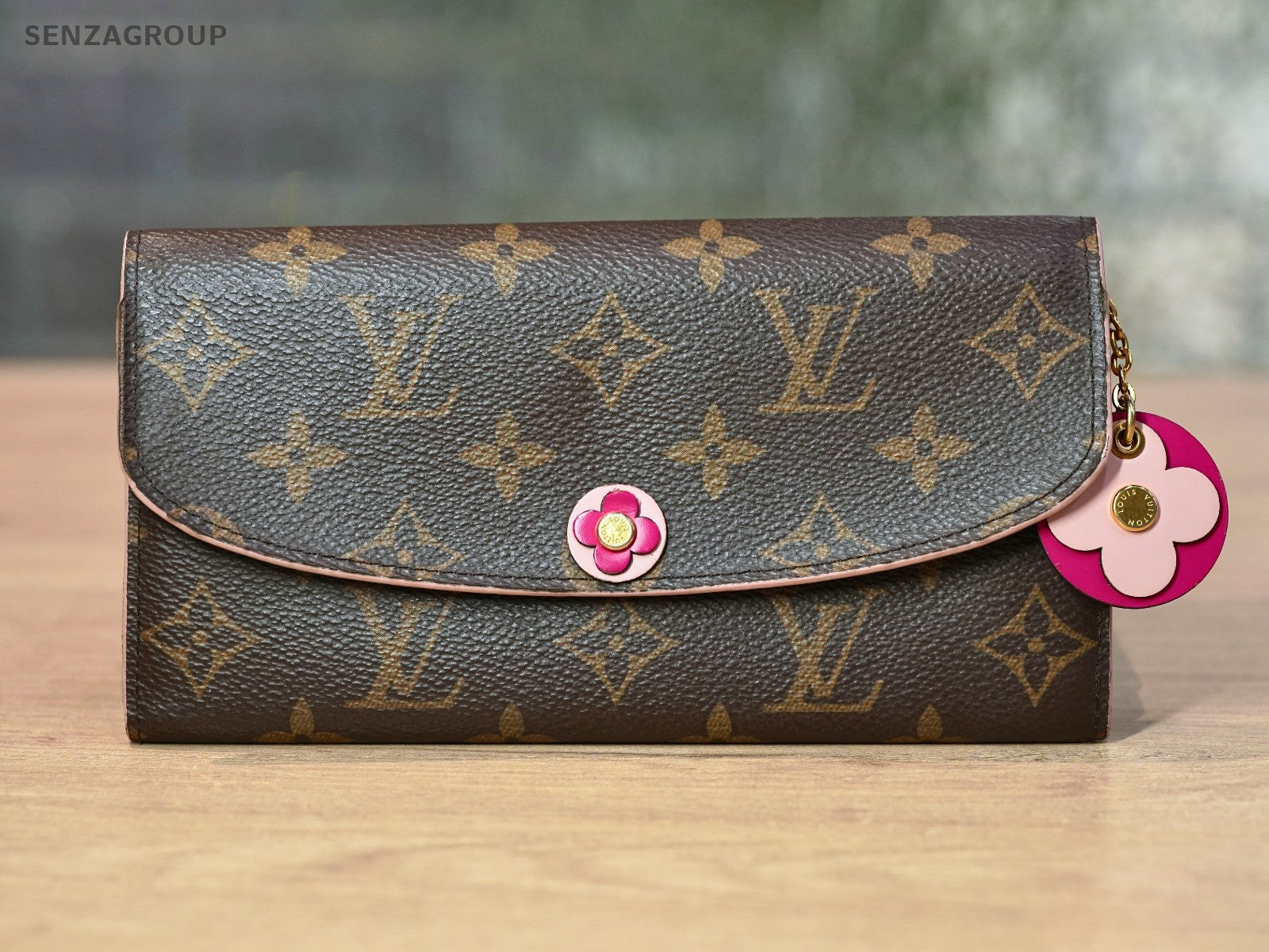 Louis Vuitton Monogram pink Flower logo WALLET