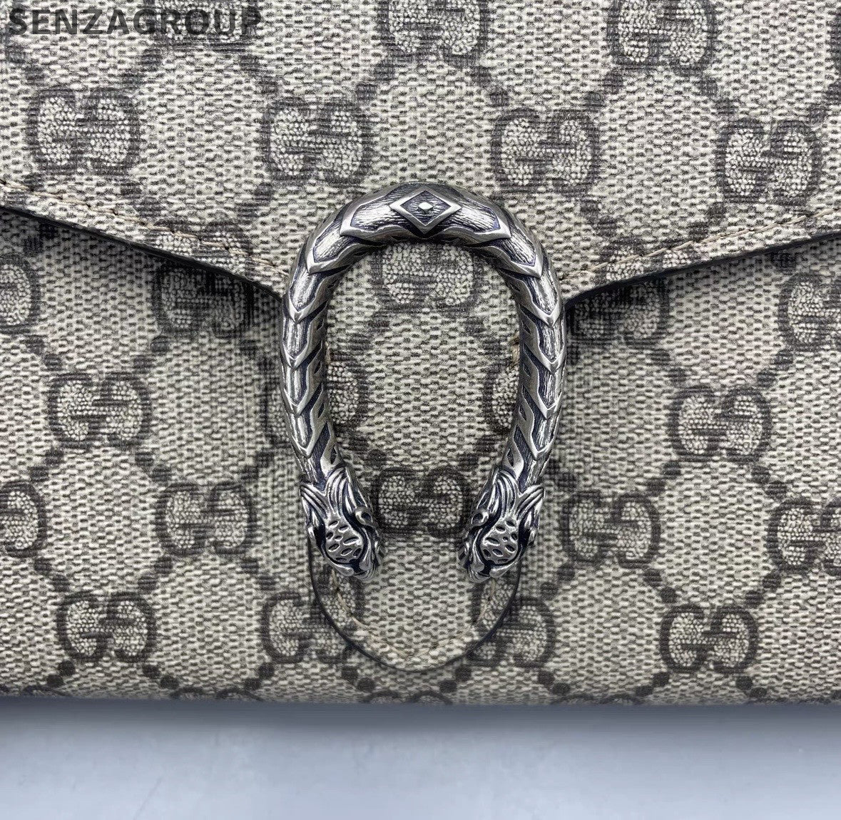 Gucci Dionysus WOC Chain Brown Silver Buckle Shoulder Crossbody Bag