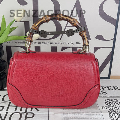 Gucci Bamboo 1947 Red Gold Shoulder Bag Classic Women's