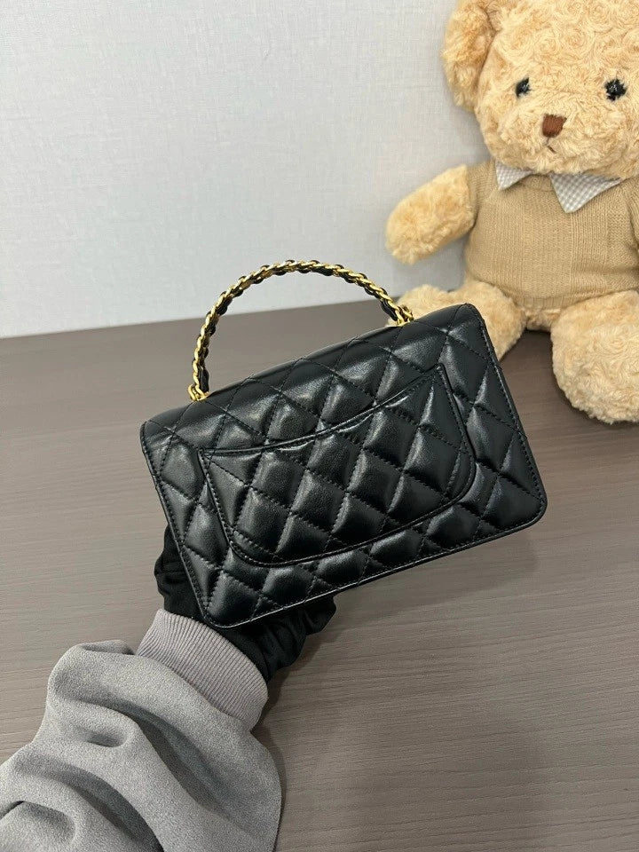 CHANEL Black Leather Small WOC Crossbody Bag For Women