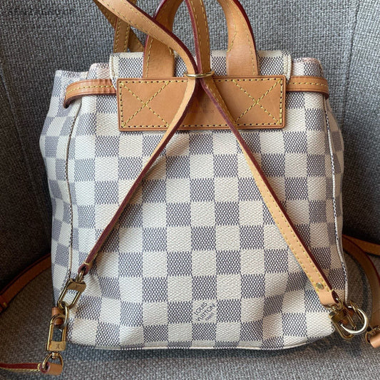 Louis Vuitton Sperone Mini Backpack White Gold Used Women Classic Fashion