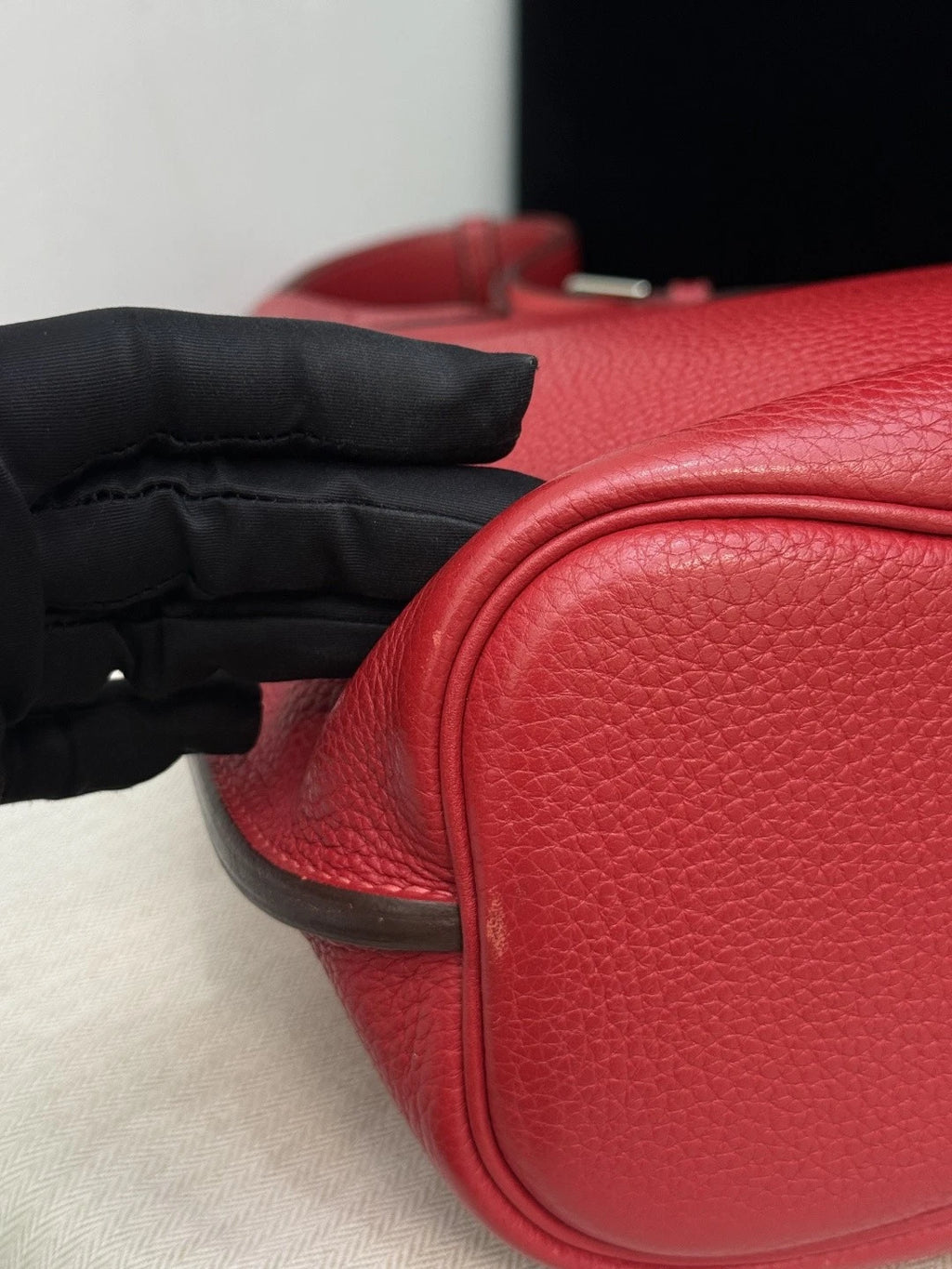 Good Condition Hermes So Kelly22 Shoulder Bag Red Silver Hardware