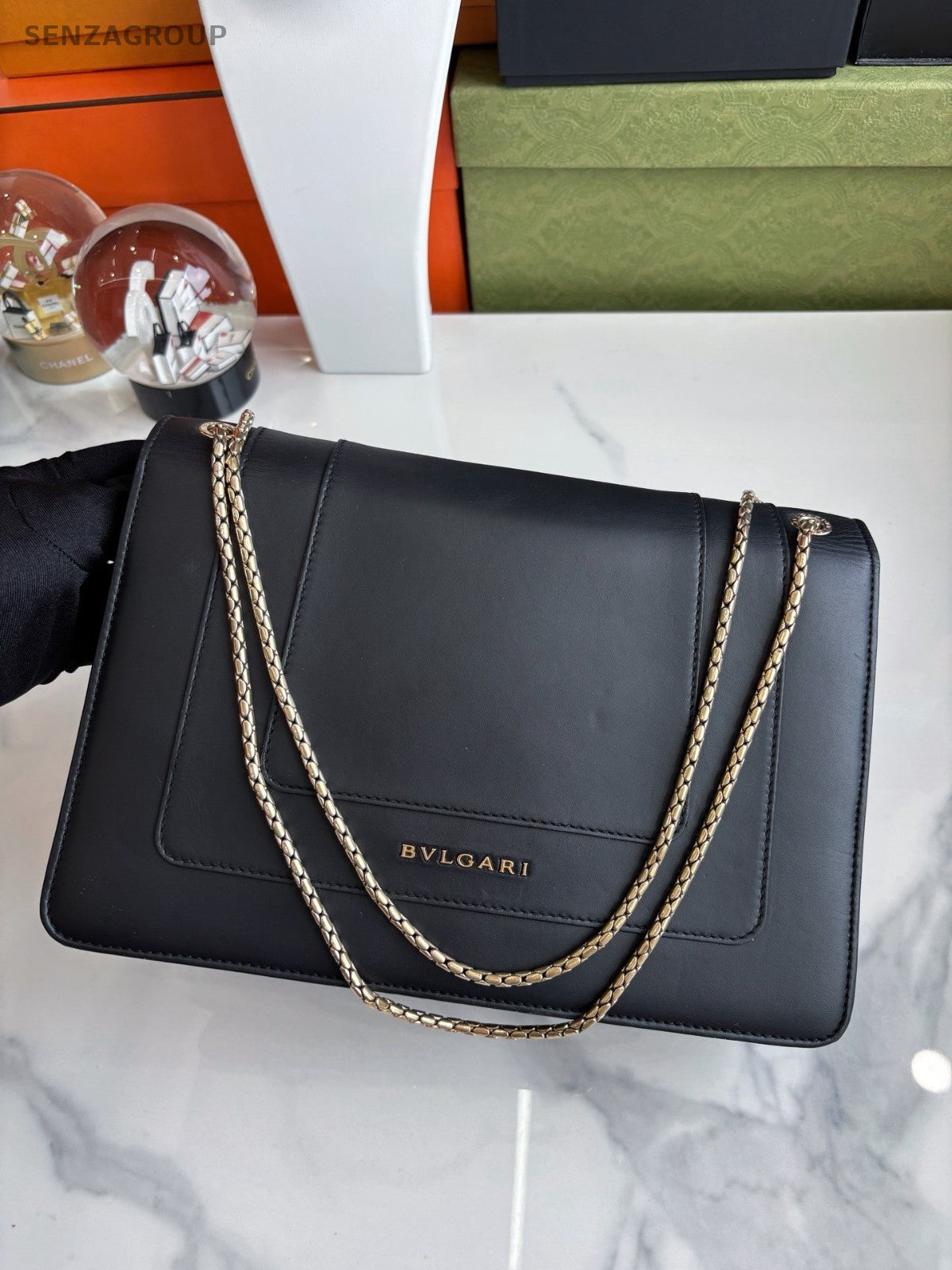 Bvlgari Serpenti Forever Square Black Shoulder bag Crossbody