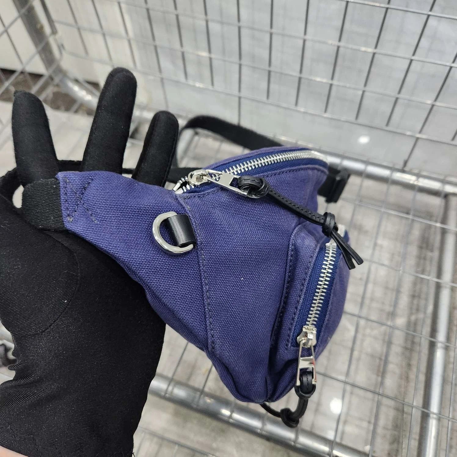 Loewe Blue Canvas Shoulder Chest Waist Bag For Women