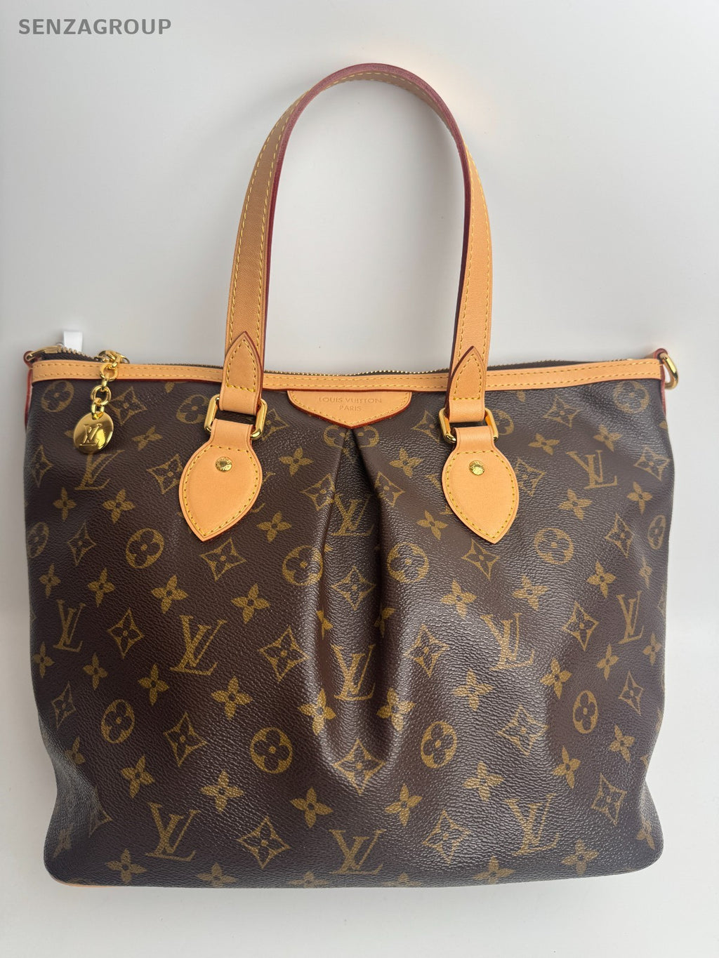 Louis Vuitton Palermo Monogram 2way Shoulder Handbag Brown Women Vintage