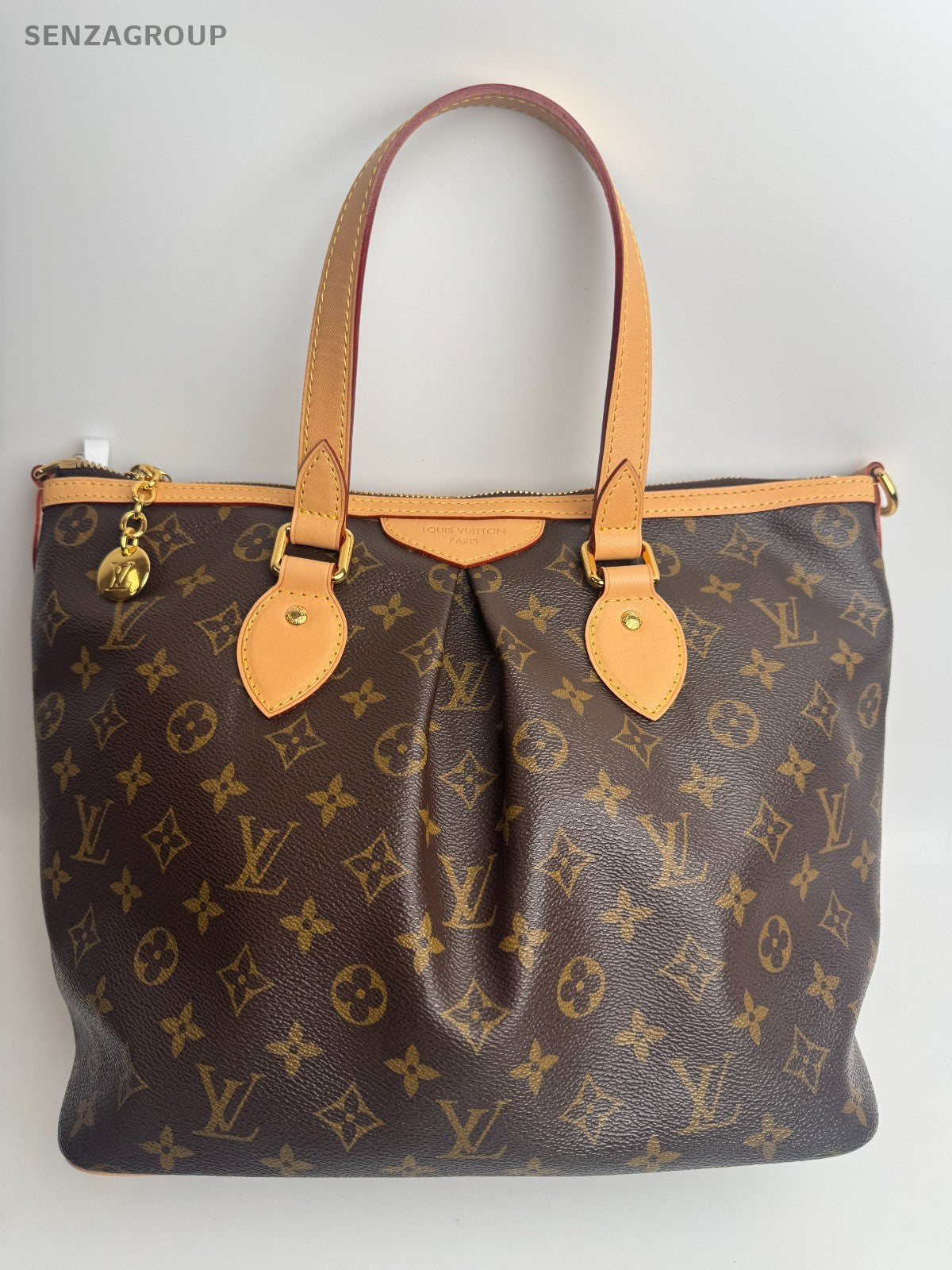 Louis Vuitton Palermo Monogram 2way Shoulder Handbag Brown Women Vintage