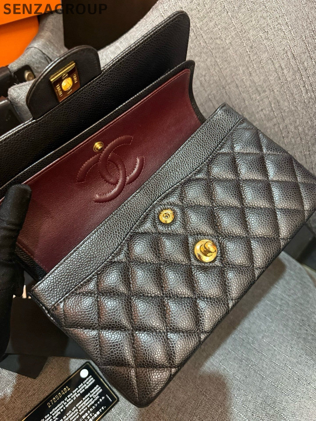 Chanel Black Gold CF Small Quilted Chain Shoulder Bag