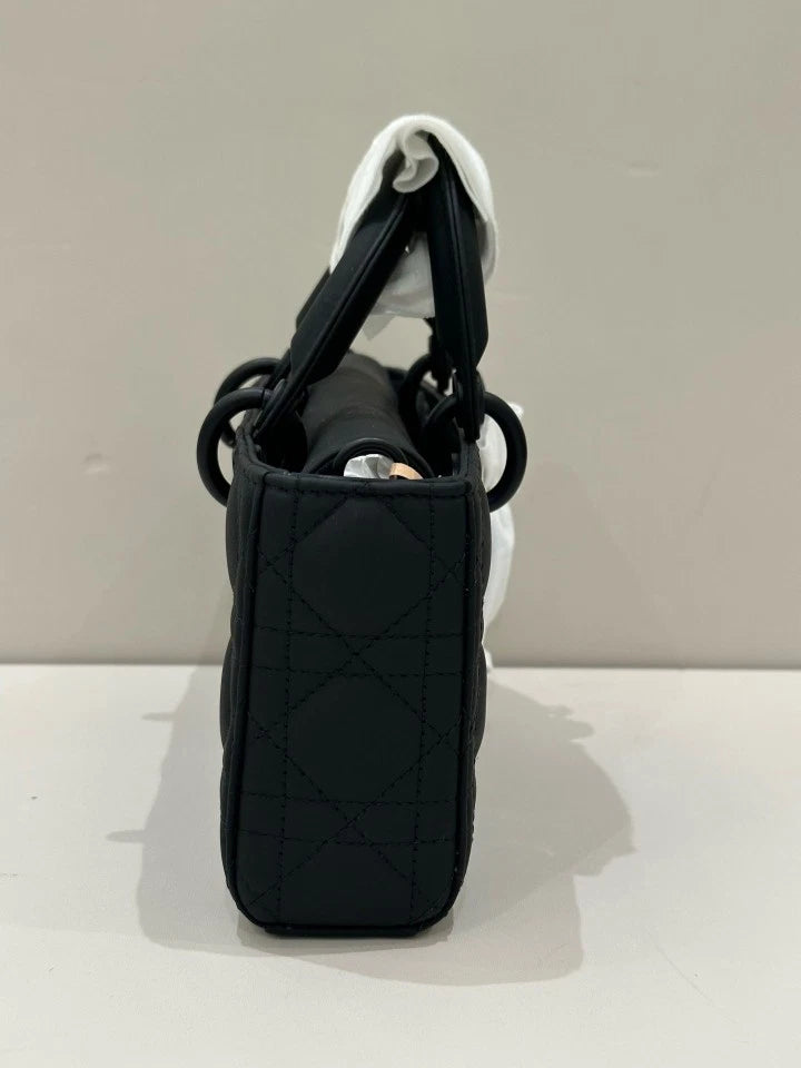 Dior Black Matte D-Joy Small Top Handle Shoulder Bag For Women